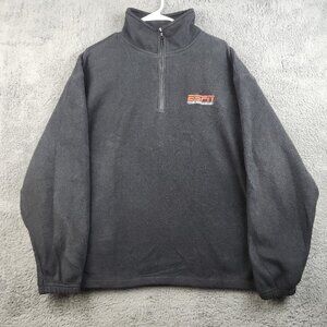 ESPN Sports Magazine Men’s Extra Large 1/4 Zip Lightweight Fleece Pullover Black
